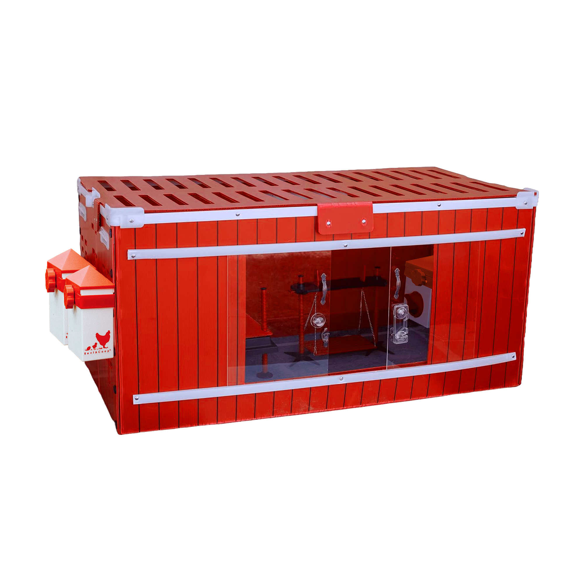 RentACoop, Big Red Barn Brooder All-In-One Set, Complete with 2 Feeders, 2 Waterers, Heating Plate, Swing, Jute Liner, and Hatchling LIners, Model# BR-LARG-SET